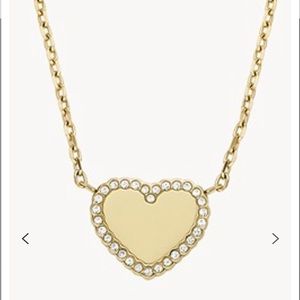 🆕Fossil>Yellow heart resin gold necklace NIB